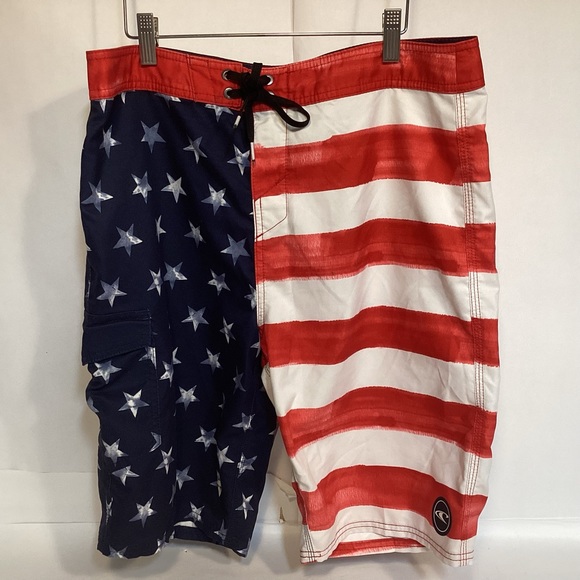 American Flag O’Neil mens Swim Trunks size 32 - Picture 1 of 7